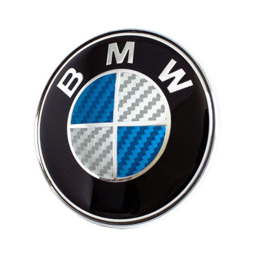 Σήμα καπό BMW 74mm Carbon μπλε 1τμχ