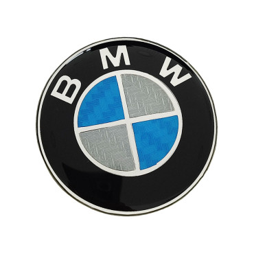 Αυτοκόλλητο σήμα τιμονιού BMW 45mm carbon μπλε