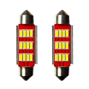 Λάμπες Festoon 12V 4014 12 SMD C5W 41mm ψυχρό λευκό 6000K 2τμχ