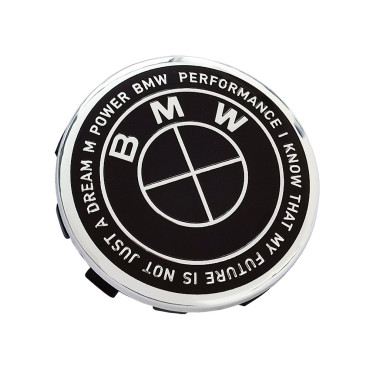 Καπάκι κέντρου ζάντας BMW M Perfomance 50th anniversary 55mm Total Black 1τμχ