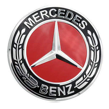 Καπάκι κέντρου ζάντας Mercedes Benz μαύρο/κόκκινο 73mm