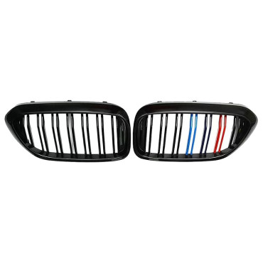 Καρδιές μάσκας για BMW F10/F11 (2010+) με διπλή γρίλια - Tri color - 2τμχ