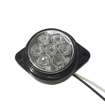 GloboStar® 115411 Πλευρικά φώτα όγκου φορτηγών FLAT BULLET LED 7 SMD DC 24V αδιάβροχο IP66 ψυχρό λευκό 6000K