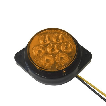 GloboStar® 115415 Πλευρικά φώτα όγκου φορτηγών FLAT BULLET LED 7 SMD DC 24V αδιάβροχο IP66 πορτοκαλί