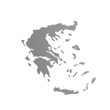 Αυτοκόλλητος χάρτης Ελλάδας ασημί 11x9cm 1τμχ