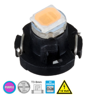 GloboStar® 81007 Λάμπα Αυτοκινήτου T3 3rd Generation Can-Bus LED 1 SMD 1210 0.2W 30lm 120° DC 12V IP20 Φούξια - Ροζ