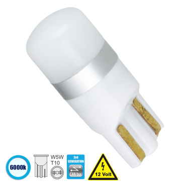 GloboStar® 81098 Λάμπα Αυτοκίνητου T10 W5W 3rd Generation Can-Bus Series LED 1 CREE XHP35 4W 564lm 360° DC 12V IP20 Ψυχρό Λευκό 6000K