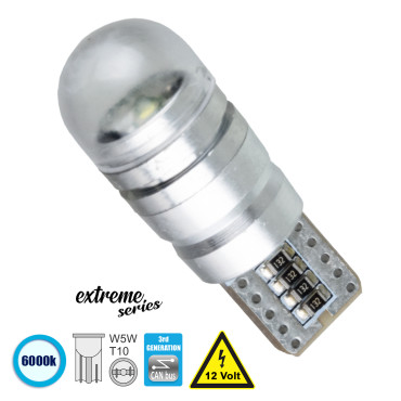 GloboStar® 81099 Λάμπα Αυτοκίνητου T10 W5W 3rd Gen CanBus Extreme Series LED 1 CREE XHP35 5W 705lm 360° DC 12V IP20 6000K