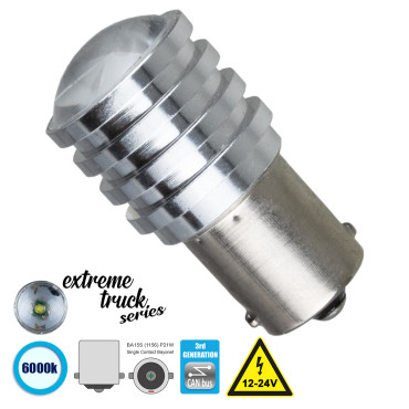 GloboStar® 81214 Λάμπα Αυτοκίνητου 1156 - BA15S - P21W LED 1 CREE LED 7W 987lm 60° DC 12V IP20 Ψυχρό Λευκό 6000K