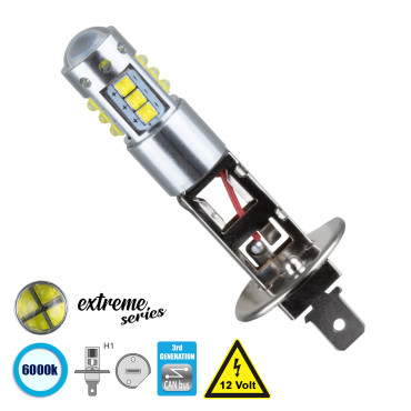 GloboStar® 81433 Λάμπα Αυτοκίνητου H1 3rd Generation Can-Bus Extreme Series LED 16 CREE XBD 15W 2115lm 360° DC 12V IP20 Ψυχρό Λευκό 6000K