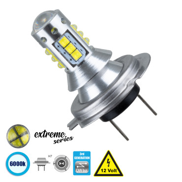 GloboStar® 81436 Λάμπα Αυτοκίνητου H7 3rd Gen Can-Bus Extreme Series LED 16 CREE XBD 15W 2115lm 360° DC 12V IP20 Ψυχρό Λευκό 6000K