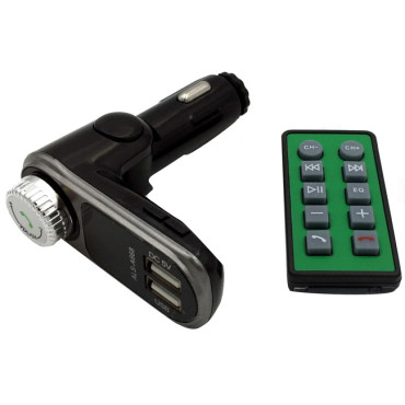 Fm Transmitter με Bluetooth, 2 USB, οθόνη LCD Και τηλεχειριστήριο ALS-A668 μαύρο 1τμχ
