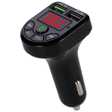 Fm transmitter ALS-A85 με bluetooth, 2 USB και οθόνη LCD μαύρο 1 τεμάχιο